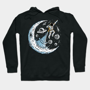 astronaut flying illustration Hoodie